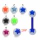 Bio Flex Tongue Barbell With Star Printed Fancy UV Balls