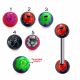 316L Surgical Steel Tongue Barbell With Hand Painted UV Balls