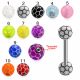 316L Surgical Steel Tongue Barbell With Fancy Football Print UV Balls