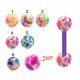 Bio Flex Tongue Barbell With Multi Color Marble Design UV Ball