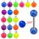 316L Surgical Steel Tongue Barbell With Fancy Color UV Balls
