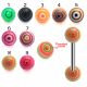 316L Surgical Steel Tongue Barbell With Marble Print Acrylic UV Balls