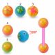 Bio Flex Tongue Barbell With Multi Color Printed Design UV Ball