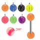 316L Surgical Steel Tongue Barbell With Glitter Stripes UV Ball