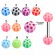 316L Surgical Steel Tongue Barbell With Volleyball Pattern UV Balls