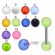 316L Surgical Steel  Tongue Barbell With  Disco UV Balls