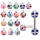 316L Surgical Steel Tongue Barbell With Mix Color UV Balls