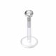 Bio Flex Madonna Labret with Clear Stone  Jeweled push-fit Top