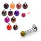 Mixed Color UV Fancy Ball Bead Lip Chin Bar Labrets Stainless Steel