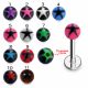 316L Surgical Steel Lip Labret With Star Designed UV Ball