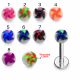 316L Surgical Steel Labret With Multi Color Pinwheel Designed UV Ball