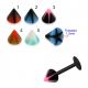 UV-Acrylic Labret With UV Fancy Colorful Long Star Cone