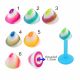 Bio Flex Labret With Multi Color Cotton Candy Design UV Cones