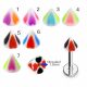 316L Surgical Steel Labret With Colorful Hearts UV Cones