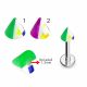316L Surgical Steel Labret With Colorful Small Squares Inside UV Cone