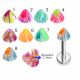 316L Surgical Steel Labret With Colorful Marble Design UV Cone