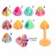 Bio Flex Labret With Colorful Marble Design UV Cone