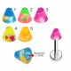 316L Surgical Steel Labret Colorful Marble Design With UV Cone