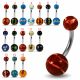 316L Surgical Steel Banana Hand Painted UV Balls Navel Belly Button Ring