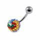 316L Surgical Steel Colorful Crystal Stone Navel Belly Ring