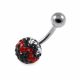 316L Surgical Steel Multi Color Crystal Stone With Star Design Navel Belly Ring