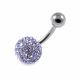 316L Surgical Steel Lavender Color Crystal Stone Belly Button Ring