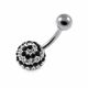 316L Surgical Steel White Color Crystal Stone With Spiral Belly Button Ring