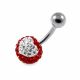 Multi Crystal stone With Heart Navel Belly Ring