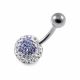 316L Surgical Steel Lavender Heart in crystal Stone Navel Belly Ring