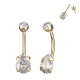 9K Gold Radiant Tear-Shaped CZ with Internally Threaded Top Stone Ball Navel Piercing