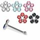 Flower shaped Multi Stoned Rhinestone Jeweled 925 Sterling Silver Nose Pin