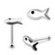 Crafted Perfection Embossed Fish Design 925 Sterling Silver Nose Stud