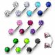 Jeweled Prong Set Stones Spinal Belly Button Ring