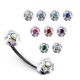 Jeweled Mini Roses Spinal Belly Button Ring
