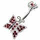 Mother and Baby Butterflies Spinal Belly Button Ring