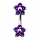 Twin Flowers Spinal Belly Button Ring