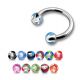 Assorted Color 316L Surgical Steel Circular Barbell with 3MM UV Balls 