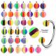 316L Surgical Steel Eyebrow Circular Barbell UV Assorted Mix Color Ball