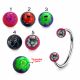 316L Surgical Steel Eyebrow Circular Barbell With Hand Painted UV Balls