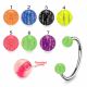 316L Surgical Steel Eyebrow Circular Barbell With Glitter Stripes UV Ball