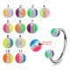 316L Surgical Steel Eyebrow Circular Barbell With Centered glitter with colorful UV Balls