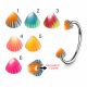 316L Surgical Steel Circular Barbell With Multi Stripe and color UV Cone