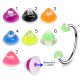 316L Surgical Steel Eyebrow Circular Barbell With Colorful Glitter UV Cones