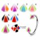 316L Surgical Steel Eyebrow Circular Barbell With Colorful Hearts UV Cones