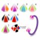 Bio Flex Eyebrow Circular Barbell With Colorful Hearts UV Cones