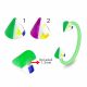 Bio Flex Eyebrow Circular Barbell With Colorful Small Squares Inside UV Cones