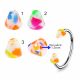 316L Surgical Steel Eyebrow Circular Barbell With Colorful Jellies Inside UV Cones