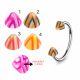 316L Surgical Steel Eyebrow Circular Barbell With Melting colors Design UV Cones