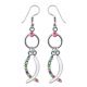 Multi Color Crystal Dangling Costume Earring 