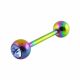 Rainbow Anodized Jeweled Barbell in a Display 